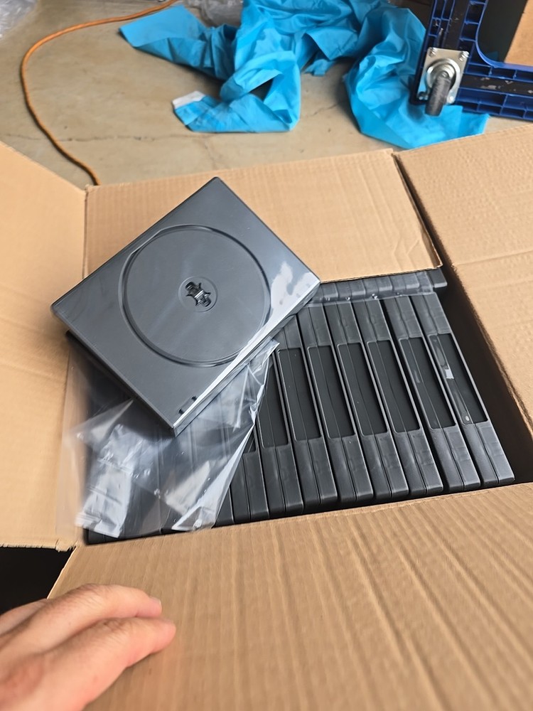 Standard 14mm 3 Disc CD Or DVD Replacement Black Storage Case Box