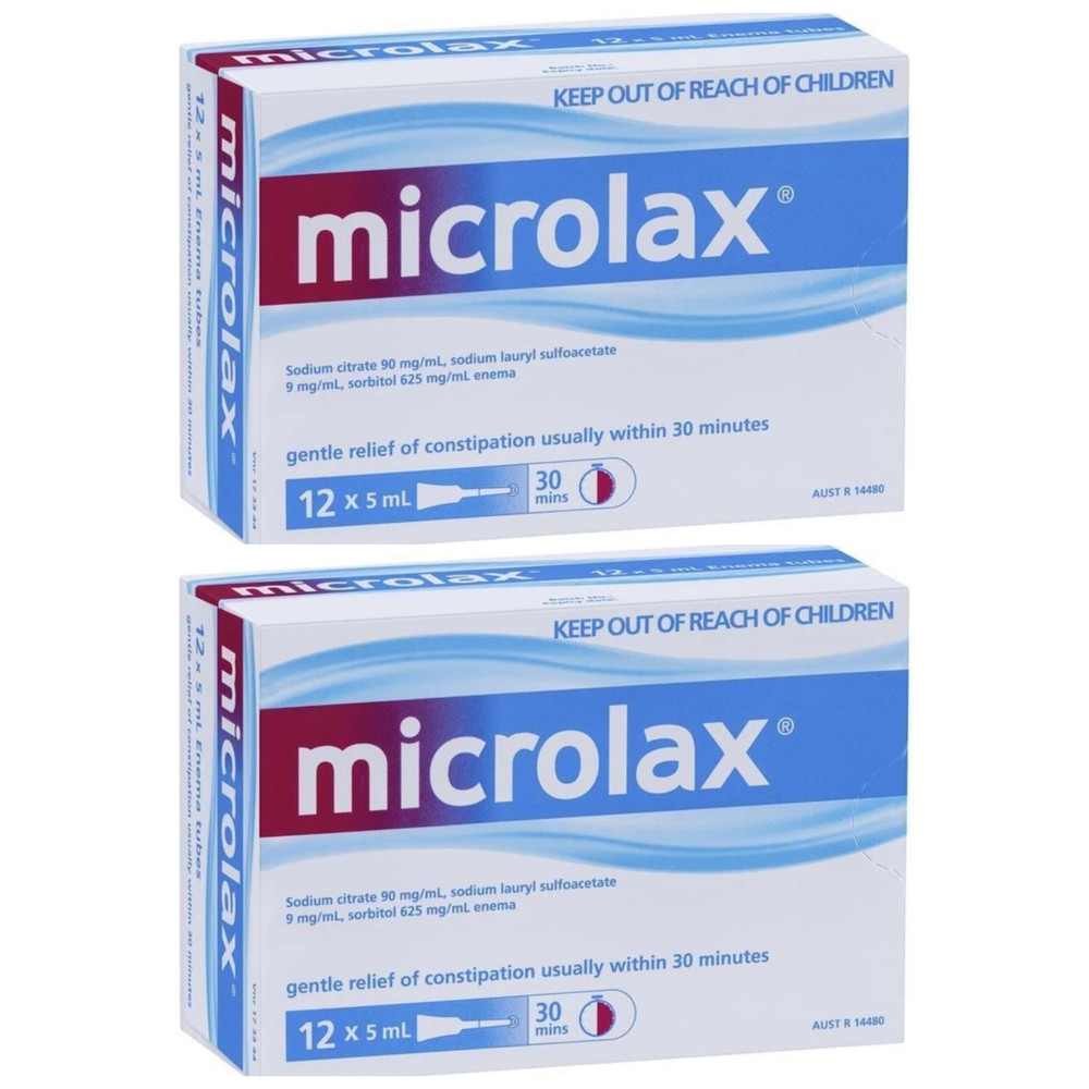 Microlax Enema Tubes 5ml 12 Pack - 2 Pack
