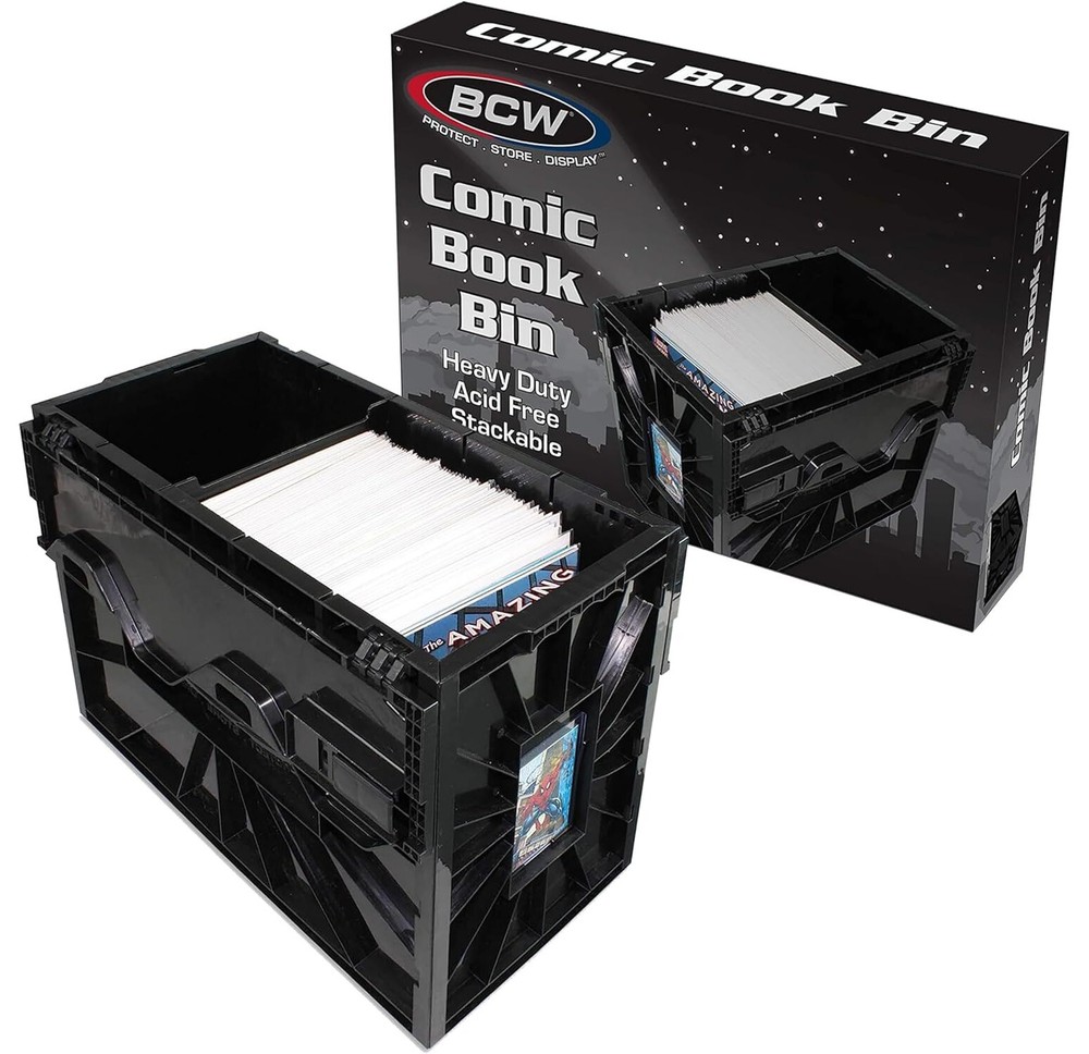 Comic Bin, Black - Holds 150 Comics, Acid Free Storage and Organizer