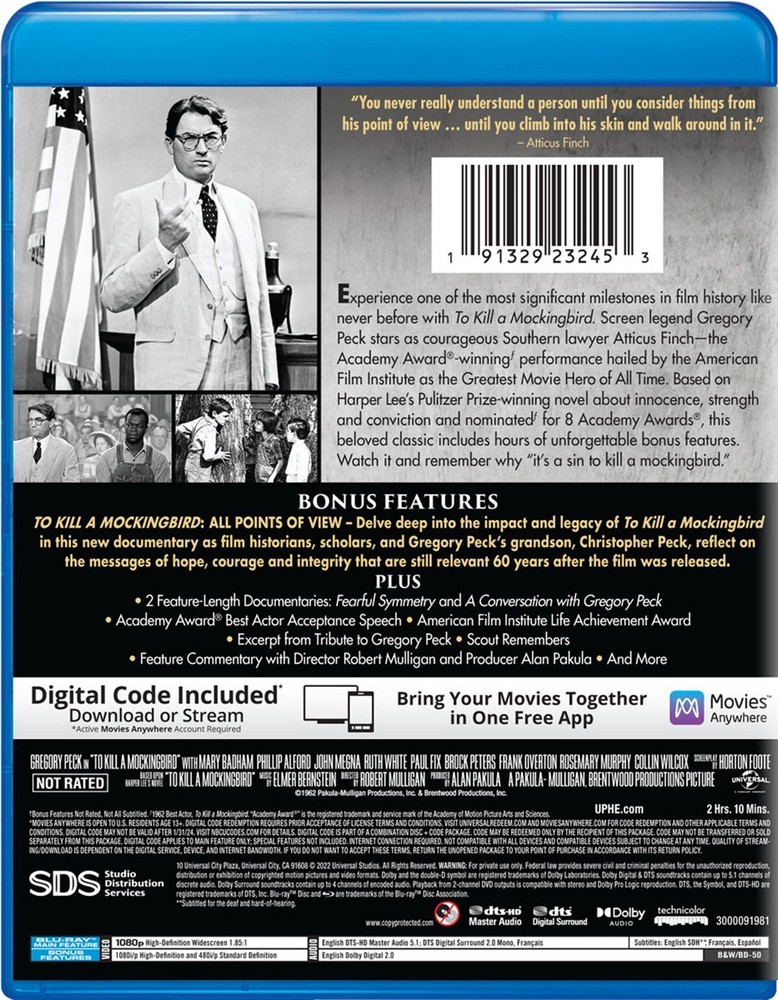 To Kill a Mockingbird Blu-ray Gregory Peck NEW