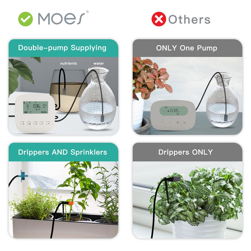 MOES WiFi Smart Automatic Micro Drip Irrigation Dual Pump Watering System Timer