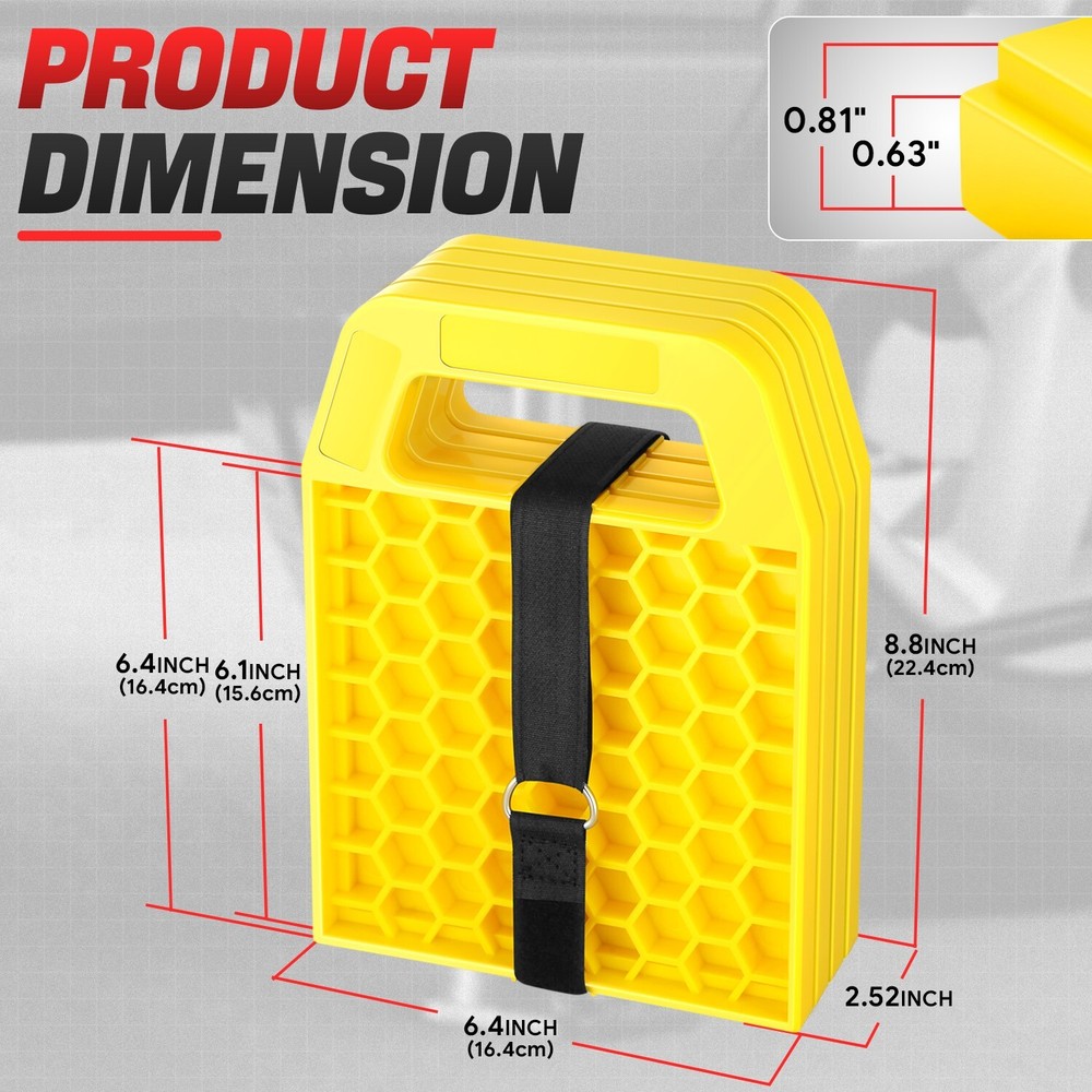 [4Pcs] For Camper RV Leveling Chock Blocks Wheels Stabilizer Jack Pads 8.8"x6.5"