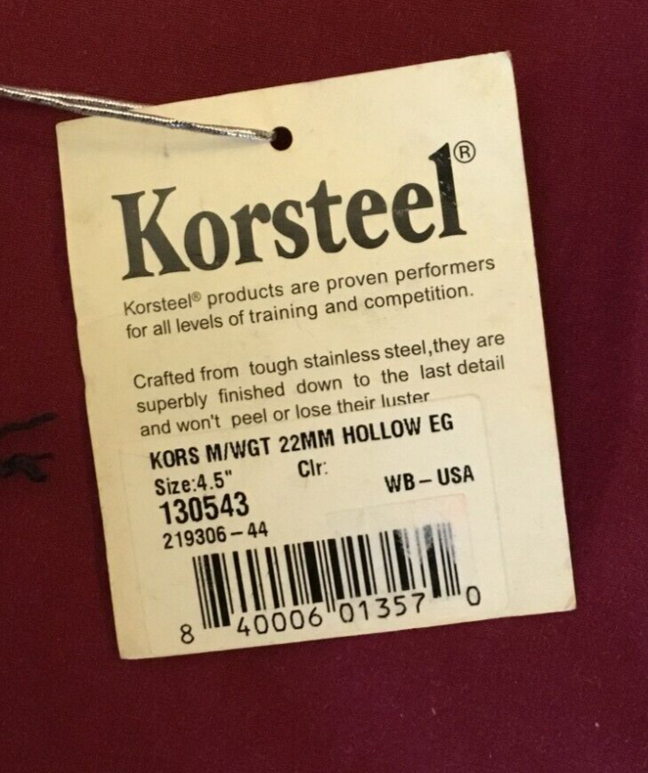 Korsteel HOLLOW MOUTH EGGBUTT Snaffle 4.5"