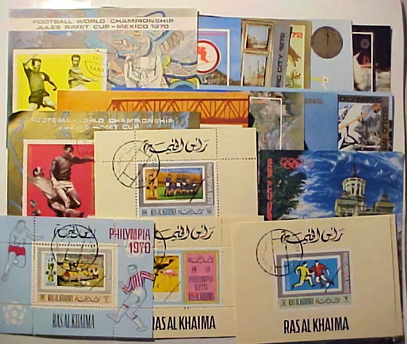 YEMEN AR SPACE SHEETLETS IMPERF 12 DIFF PLUS RAS AL KHAIMA SPORTS 8 DIFF