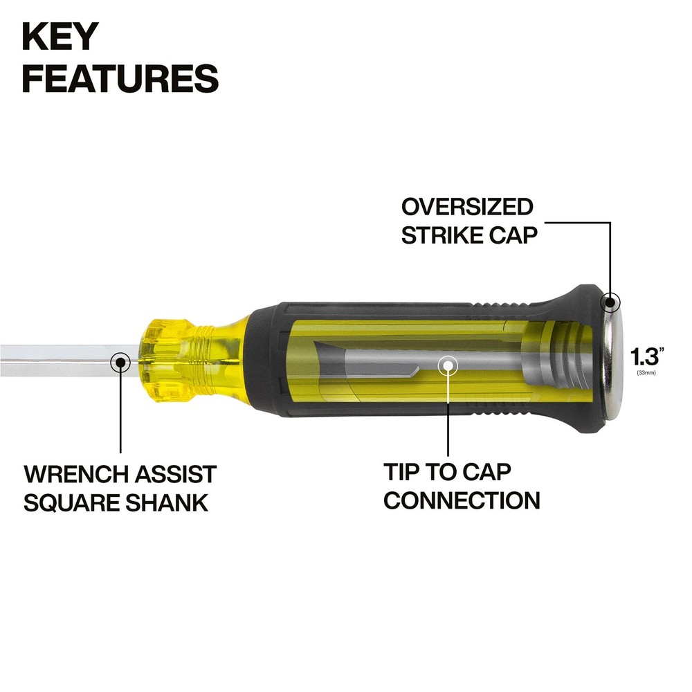 Klein Tools 6004DD Keystone Demolition Driver, 1/4"