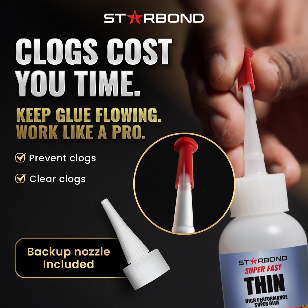 Starbond Super Fast Thin CA Glue – Super Glue Pro Kit with Precision Microtip...
