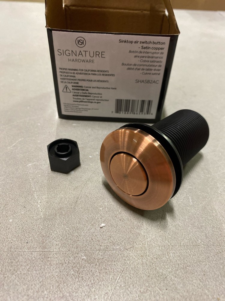 Signature Hardware SHASB2AGBR Air Switch Button Only - Aged Brass