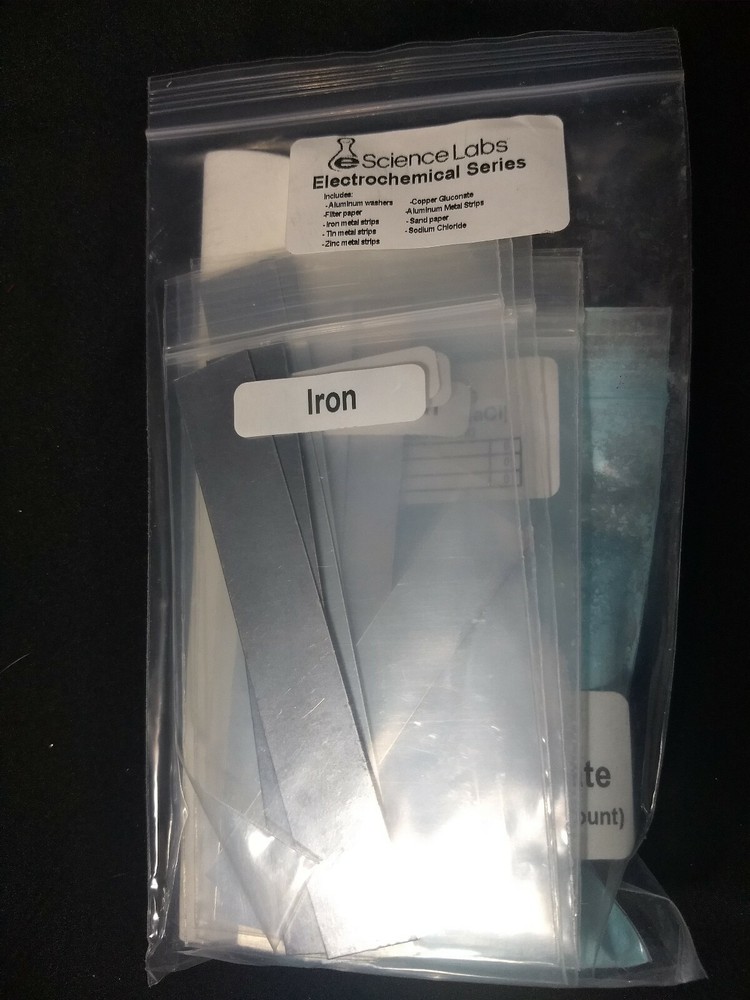 Science Labs Electrochemical Series Replacement Experiment Set Iron Zinc Tin