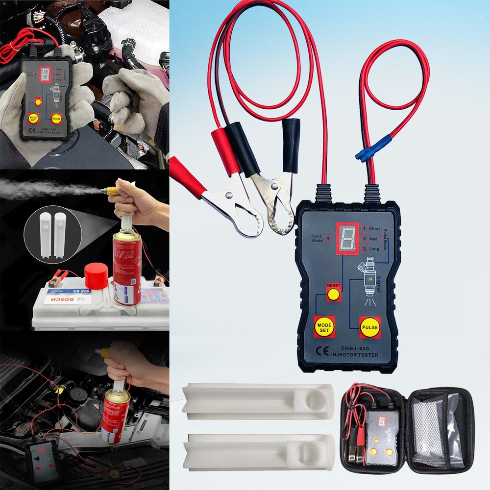 Cleaning Tools DIY Kit Set Fuel Injector Tester Cleaner & Adapter 8 Pulse Modes
