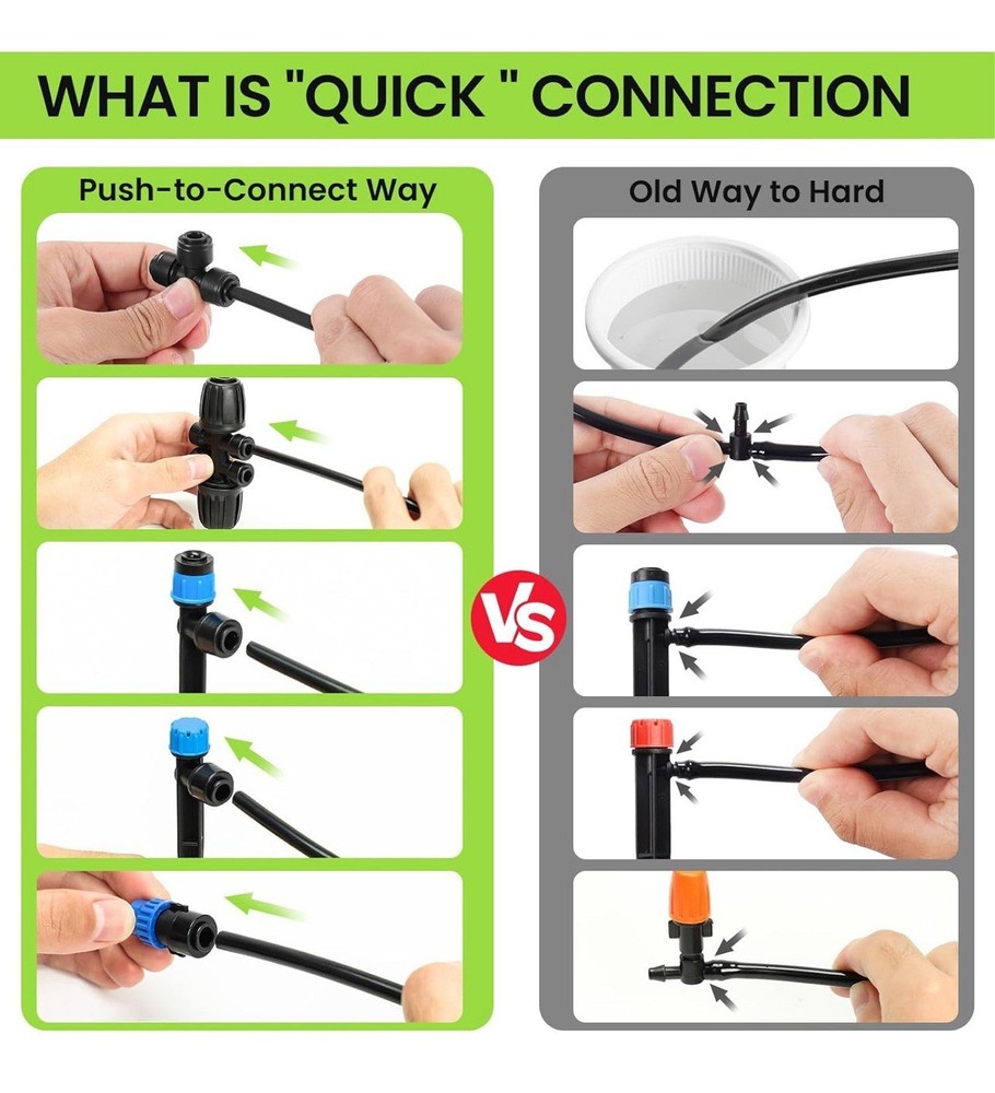 230FT Drip Irrigation System Kit Automatic Garden Watering System for Plant Lawn