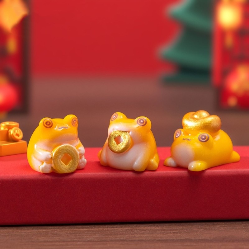 4Pcs Resin Toads Figurines Mini Toads Statues Microlandscape Ornament Toy Gift