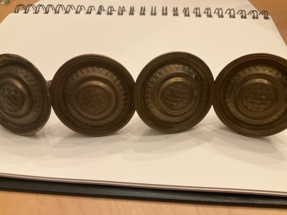 Single Post Drawer Pull basket weave Furniture Drawer Pull Cabinet Pull Brass