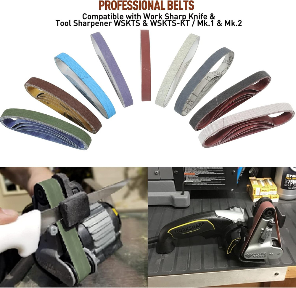 45 Pcs 1/2 X 12 Replacement Sharpening Belt Kit for Official Work Sharp New