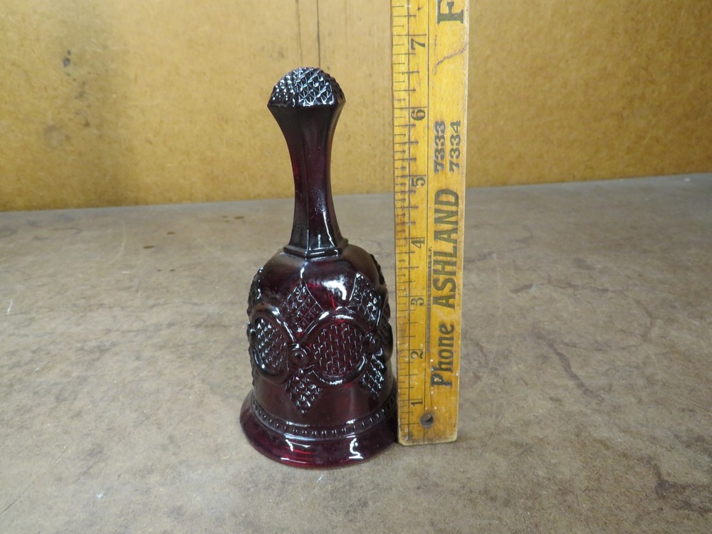 Vintage Avon 1876 Cape Cod Collection Ruby Red Glassware Hostess Bell 6 3/4"