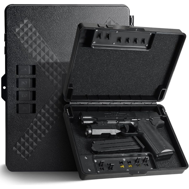 Handgun Safe Mechanical Combination 46 Customized Codes Compact Gun Storage Box