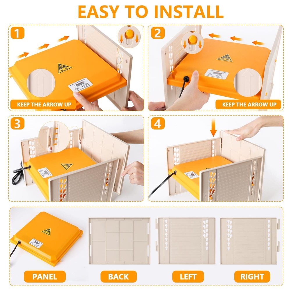 Chick Brooder, Chicken Brooder Heating Plate for Chicks with Adjustable Heigh...