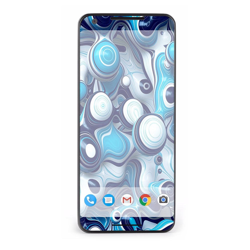 Google Pixel 2 Skins Decal Wrap Mixed Blue Bubbles Glass