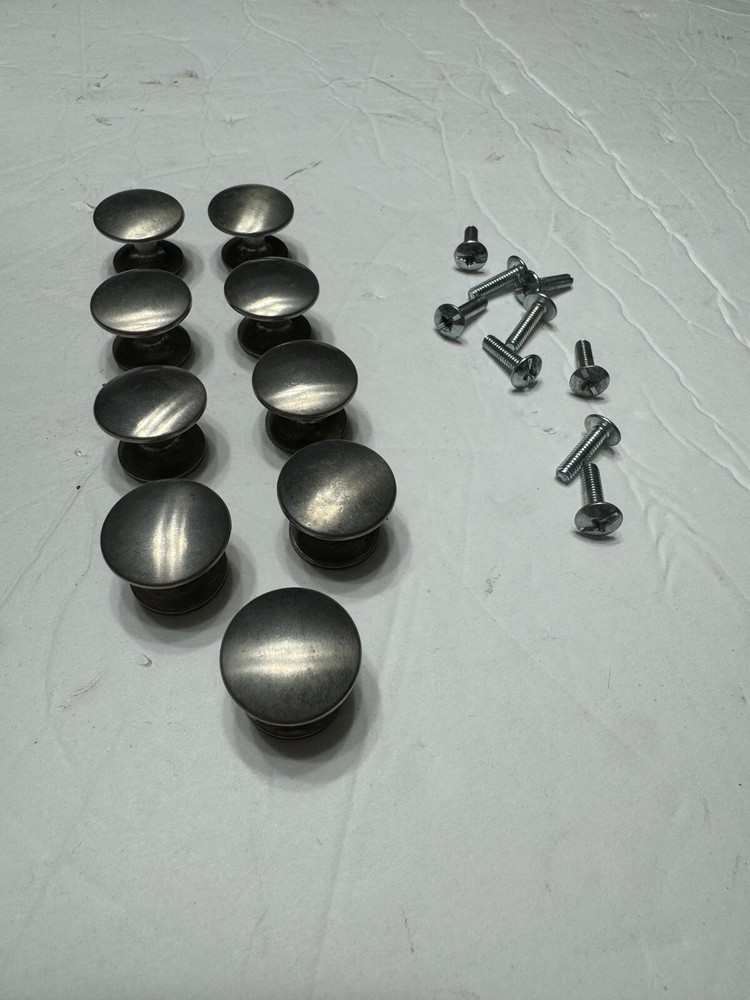 9 Silver Brush Nickel 3/4” Diameter Single Screw Mount Draw Pulls Handles