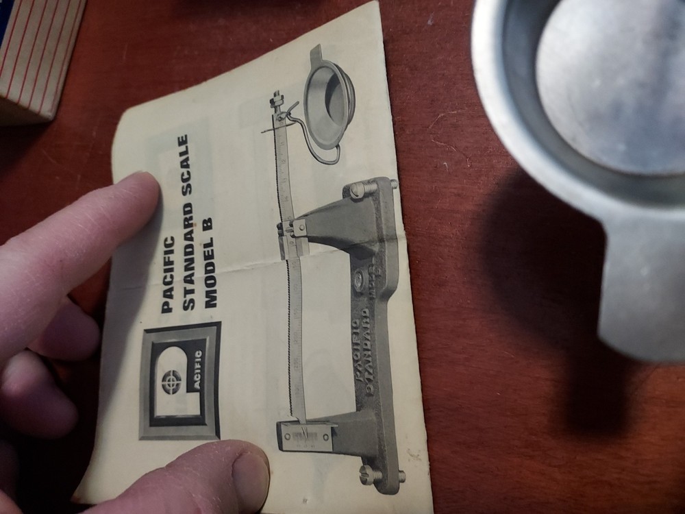 Pacific Powder Balance Beam Reloading Scale Missing Mod B, Measure Cup