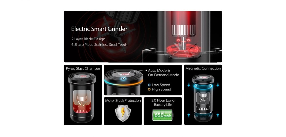 Draco Electric Herb Grinder - Black