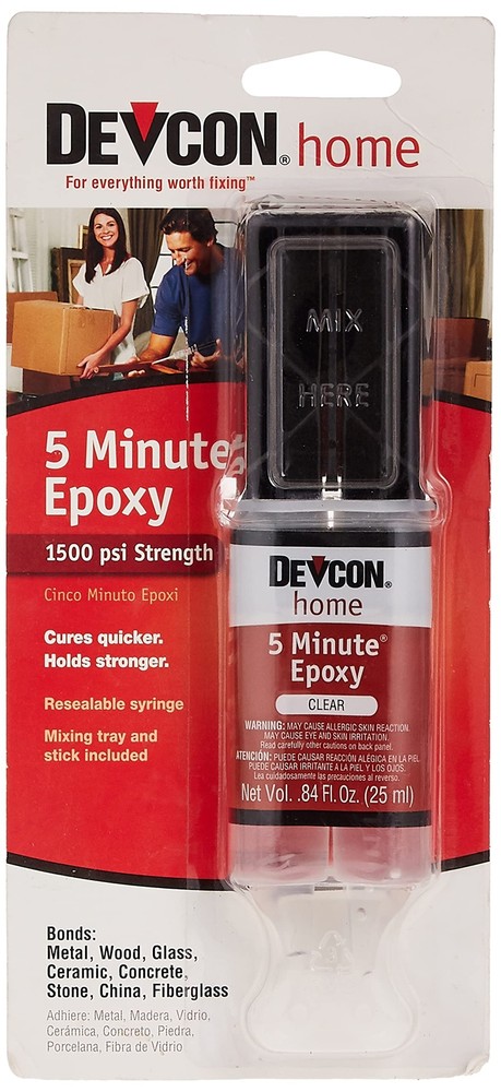 ITW Devcon 20845 Home 5 Minute 0.84 oz, 1-Pack, Clear High Strength Epoxy Anc...