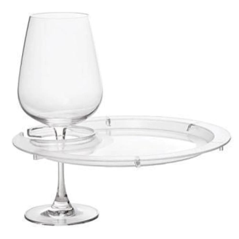Party Plate With Built In Stemware Holder