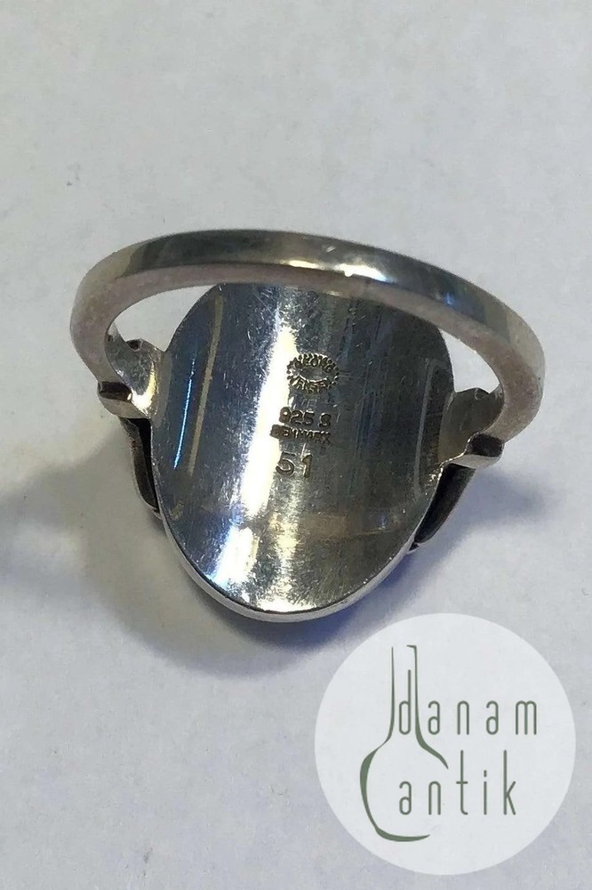 Georg Jensen Sterling Silver Ring No 51 Silver Stone