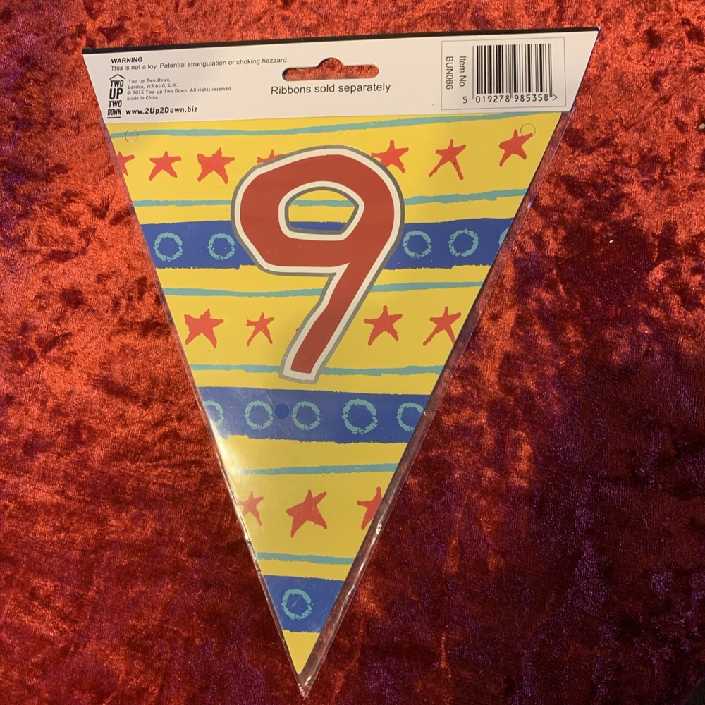 Make Any Message Or Name Personalised Bunting Multicoloured Number 9