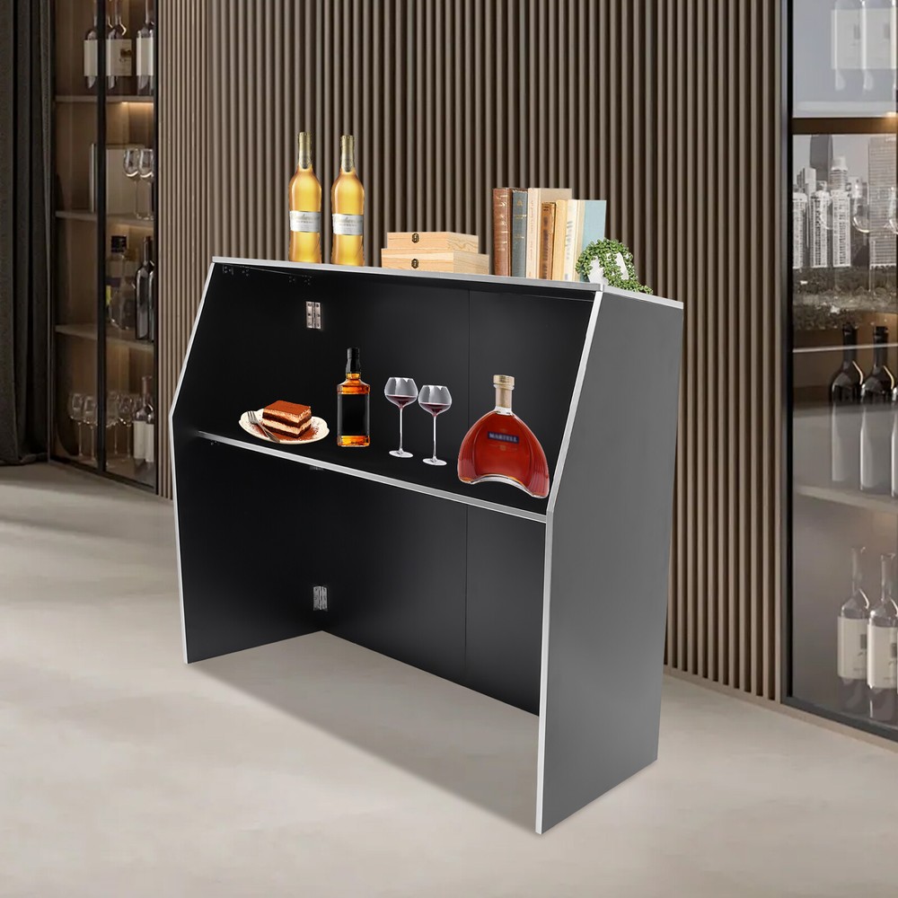 Rectangular Bar Cabinet Foldable Event Bar Portable Bar Cabinet Freestanding