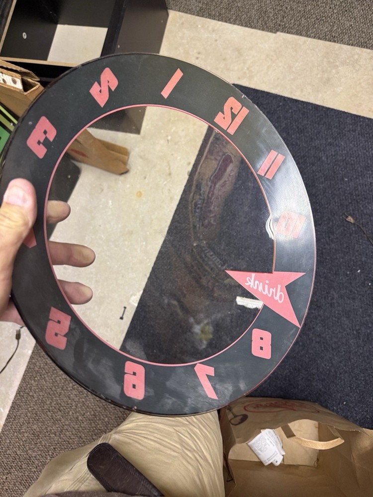 CANADA DRY DOUBLE BUBBLE CLOCK OUTER GLASS RARE