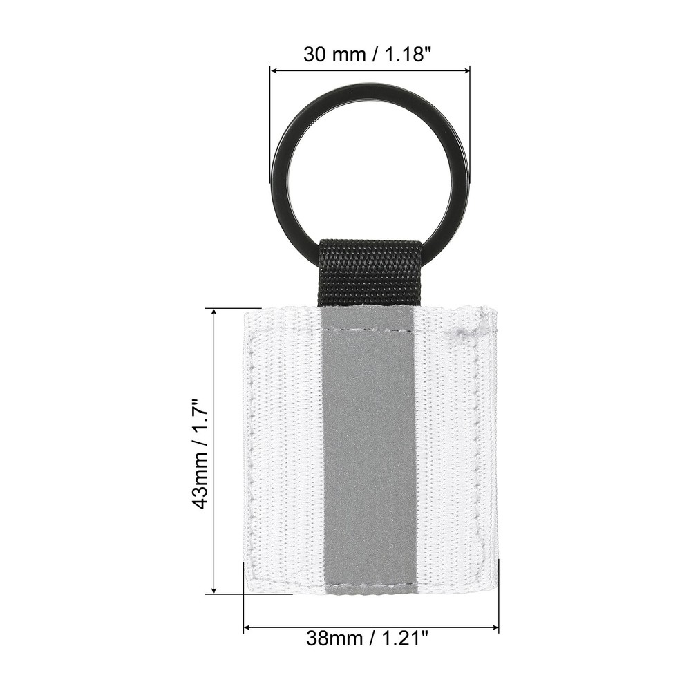 12 Pcs Reflective Keychain Tags, Reflective Zipper Pulls, White