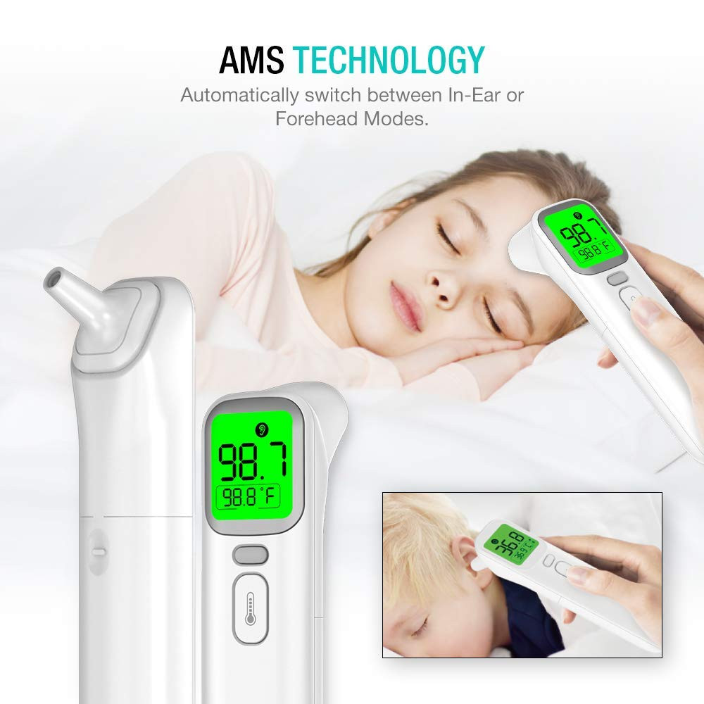 Touchless Infrared Forehead Thermometer, Smart Digital Screen, Fast Reading Dete