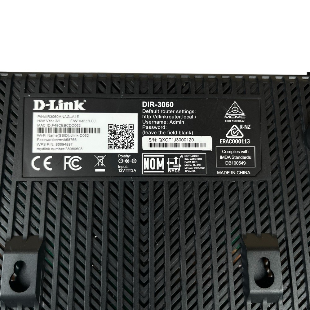 D-Link DIR-3060 WiFi Router McAfee Protected Black