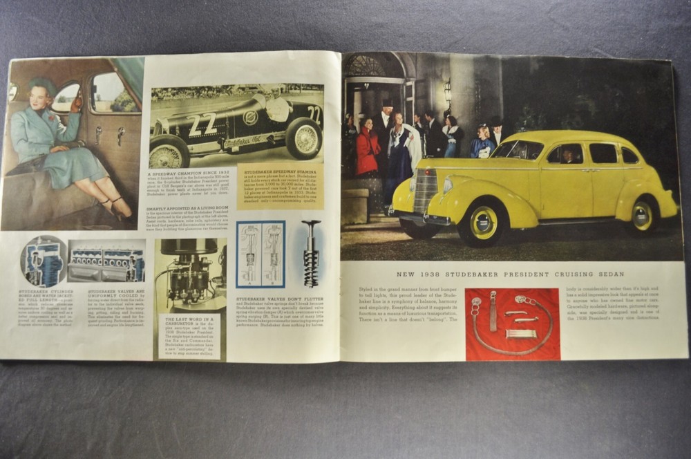 1938 Studebaker Catalog Brochure Commander President Sedan Coupe Nice Original