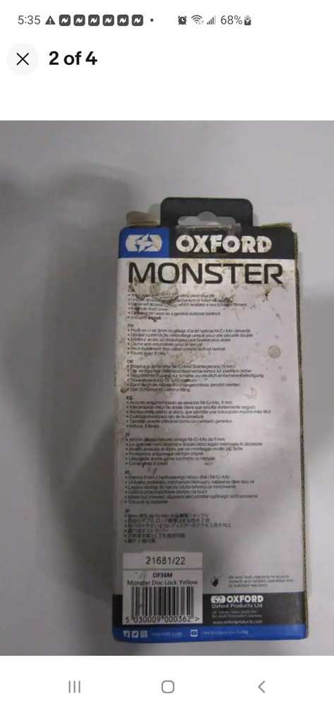 OxFord OF36M Monster Disc Lock