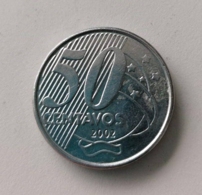 Brasil Coin 50 Centavos 2002 Great Condition
