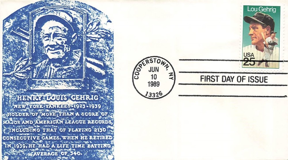 2417 25c LOU GEHRIG - Unknown #7 handmade envelope