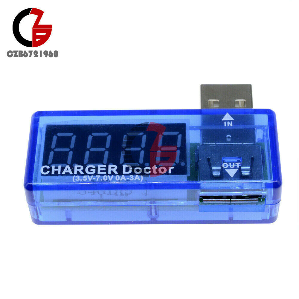 Digital Dual LED 5V USB Current Voltage Meter Voltmeter Power Ammeter Detector