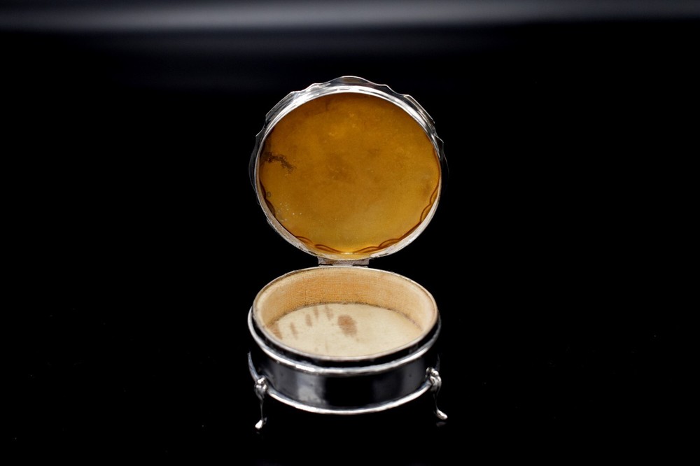 Antique George V Sterling Silver Dressing Table Box Trinket 1925