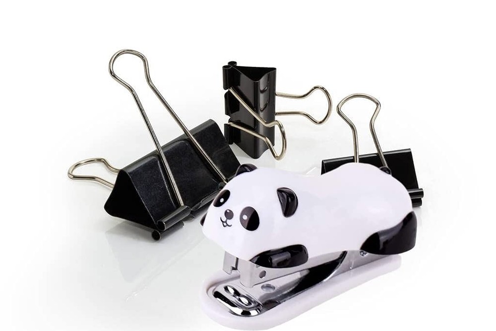 1 Pack Mini Panda Desktop Stapler for 10 Sheets Capacity with 1000 Pcs No.10 ...