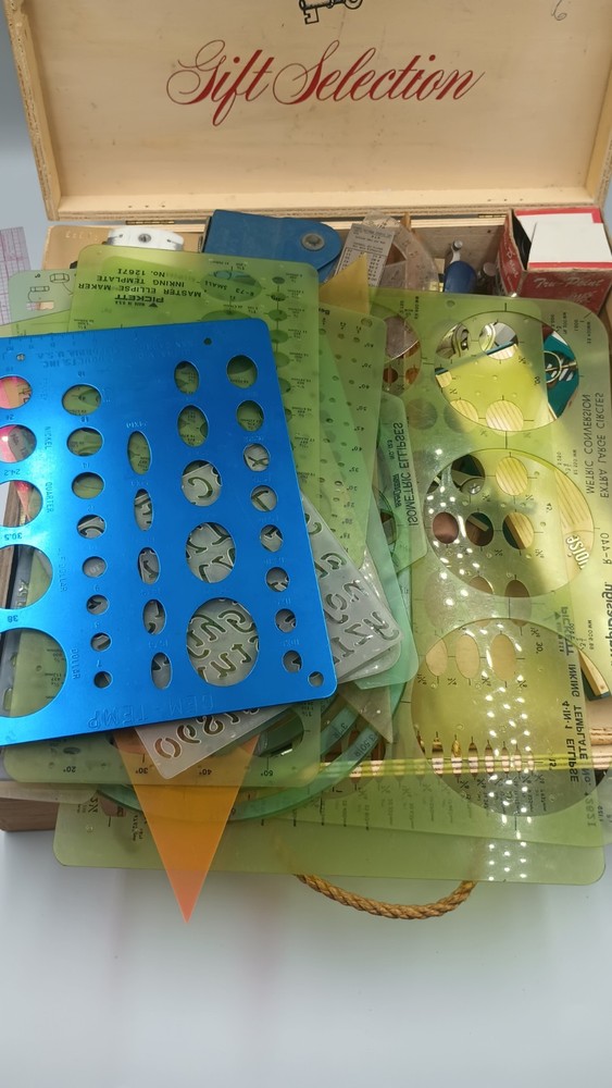 Vintage Drafting Tool Lot Neptune Compass Set Geometry Tools 50+ Items