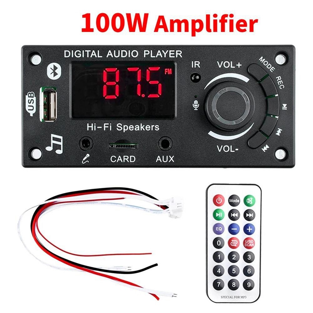 2x50W 100W Amplifier Bluetooth 5.0 MP3 Decoder Board DIY Car MP3 Player USB5644