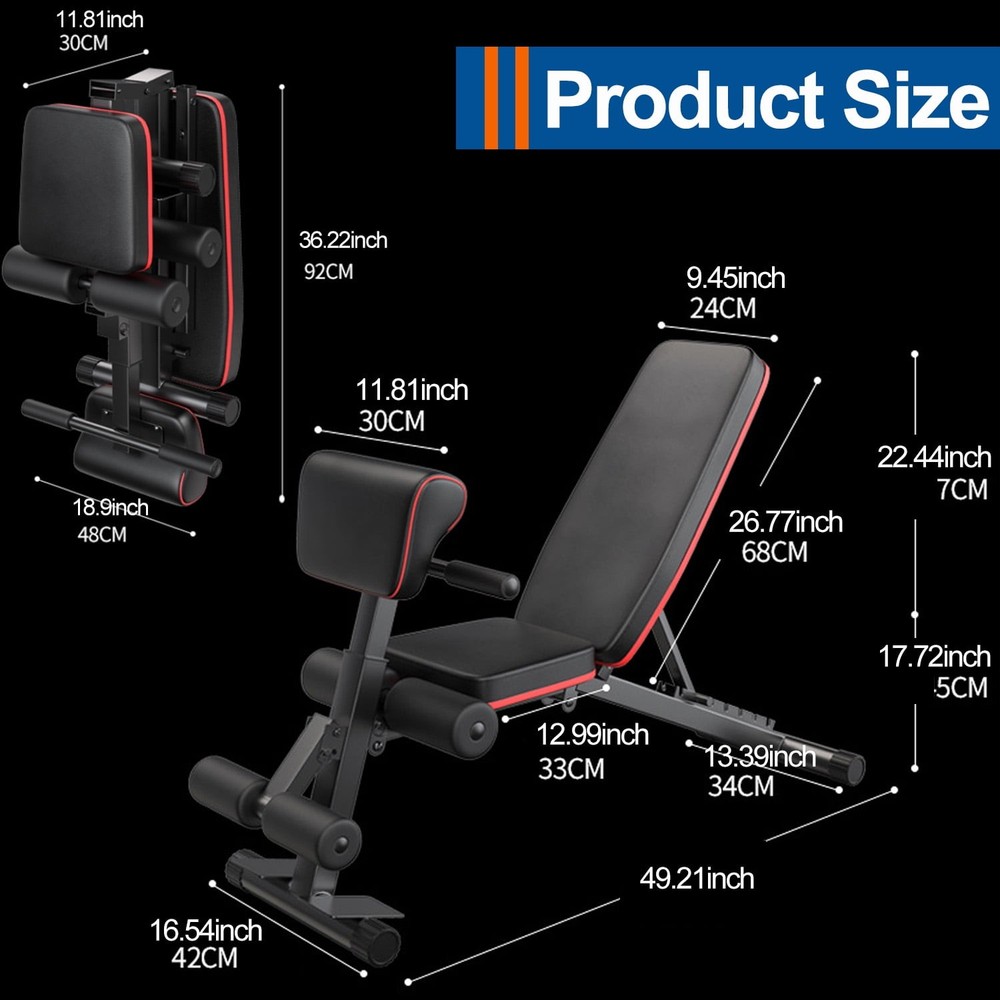 Versatile Adjustable Weight Bench with Resistance Bands, 780 Lbs Upgraded