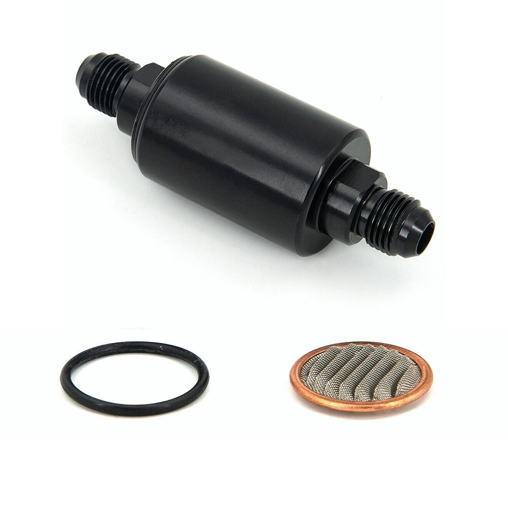 Universal 6AN High Flow Inline Fuel Filter Removable Cleanable With Mesh Screen