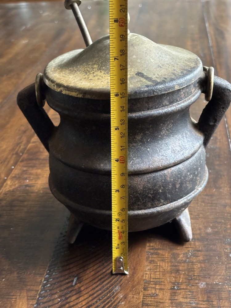 Antique Cast Iron Cape Code Smudge Pot Cauldron And Wand Firer Starter