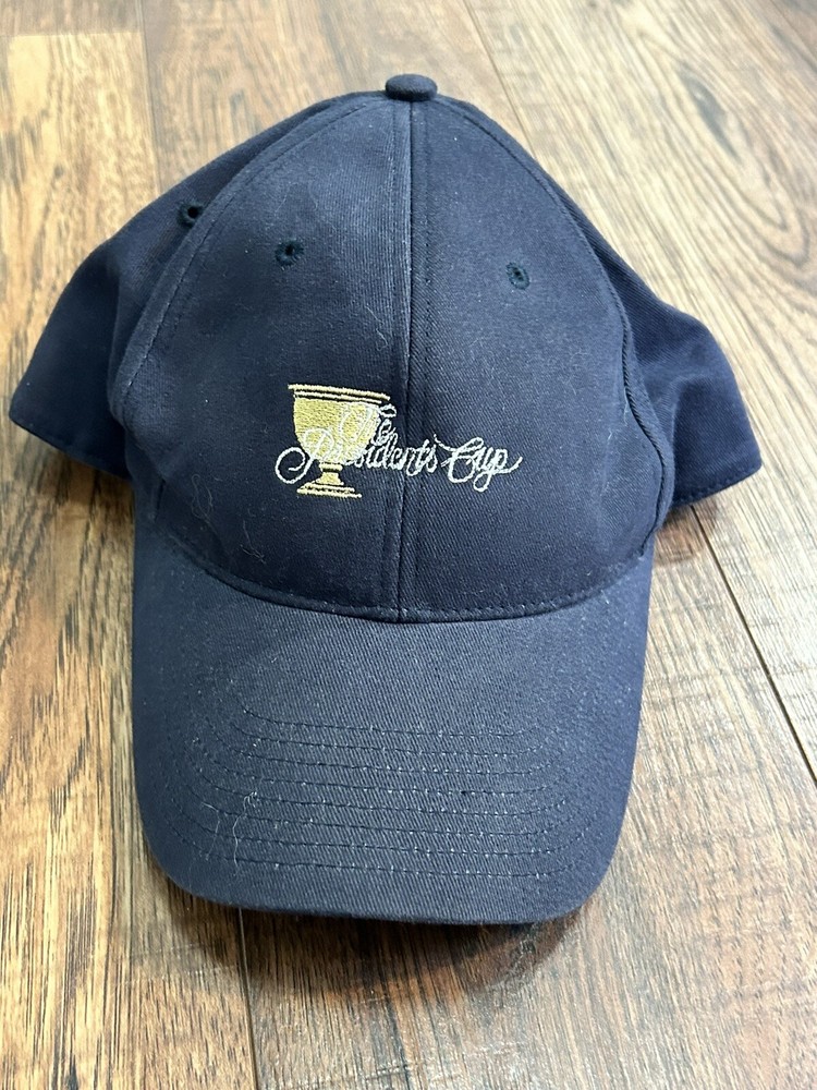 Nike Golf The President Cup Navy Blue Hat Cap PGA Hook And Loop Adjustable