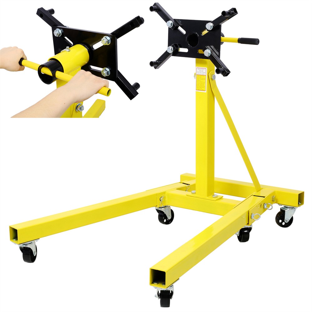 Folding Engine Stand 2000 LBS Capacity 360° Rotating Adjustable Motor Hoist