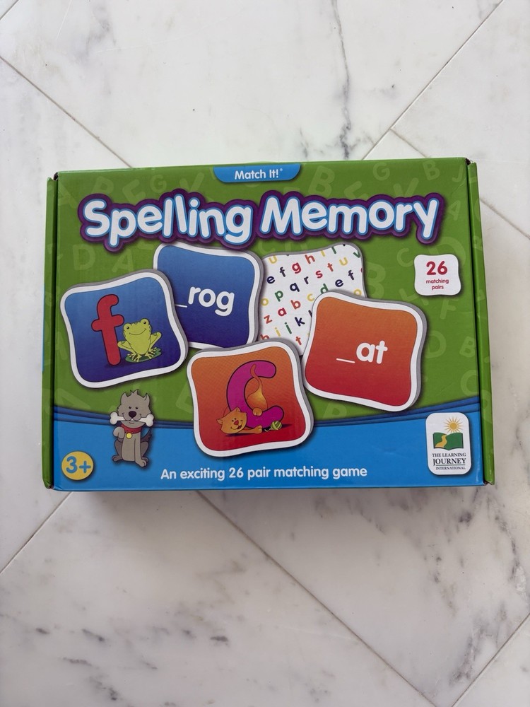 The Learning Journey SPELLING  MEMORY-Match It! Game 26 Pairs Ages 3+