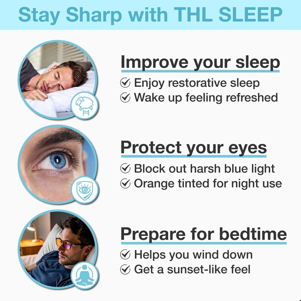 Orange +2.0 Blue Light Blocking Reading Glasses for & Men - Reader Sleep & Mi...