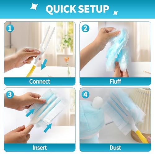 Count Microfibre Feather Duster Refills Compatible with 1 Pcs Short Handle 60